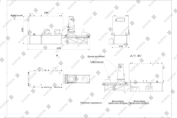 Котел на опилках 1250 кВт чертеж